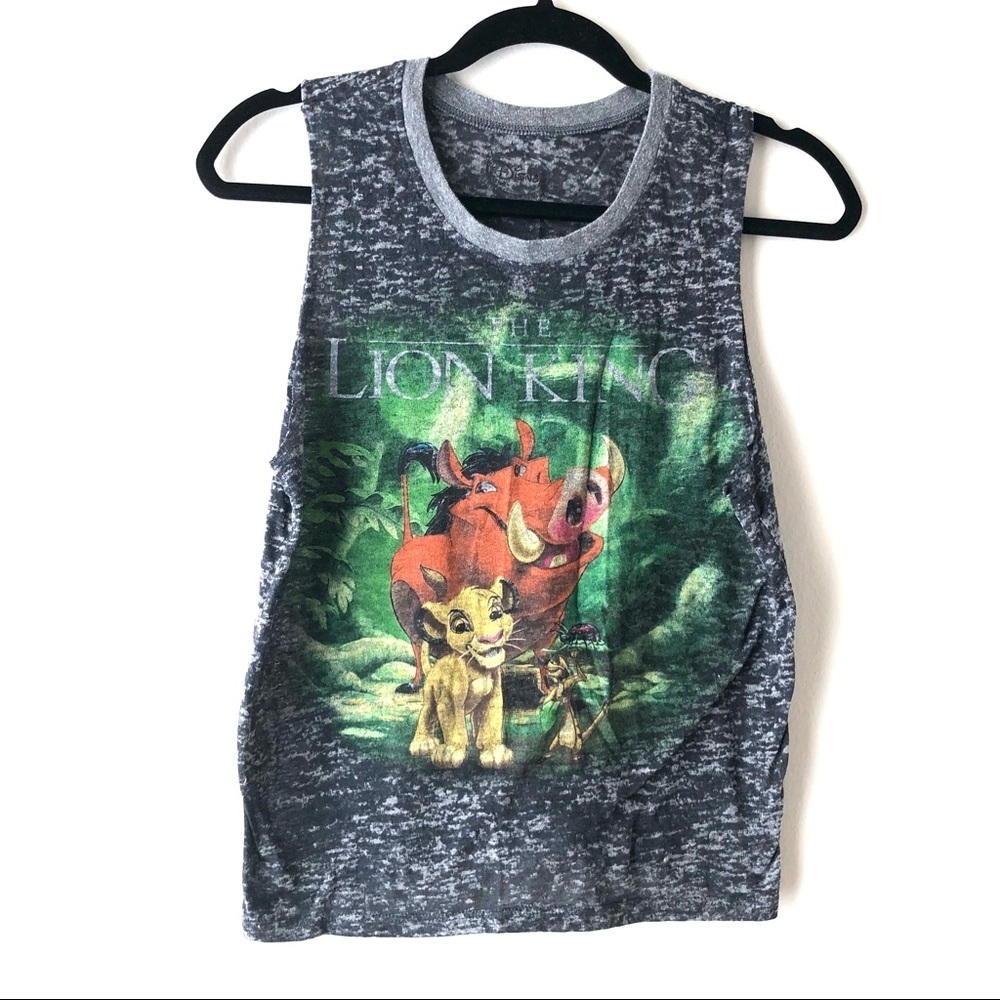 🛍4/$25!F21 The Lion King Heather Gray Muscle Tank